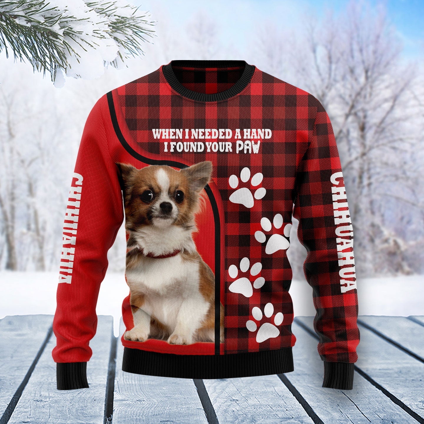 litzzy Chihuahua Paw T2710 Ugly Christmas Sweater -  Best Gift For Christmas, Noel Malalan - Christmas Signature sweater   