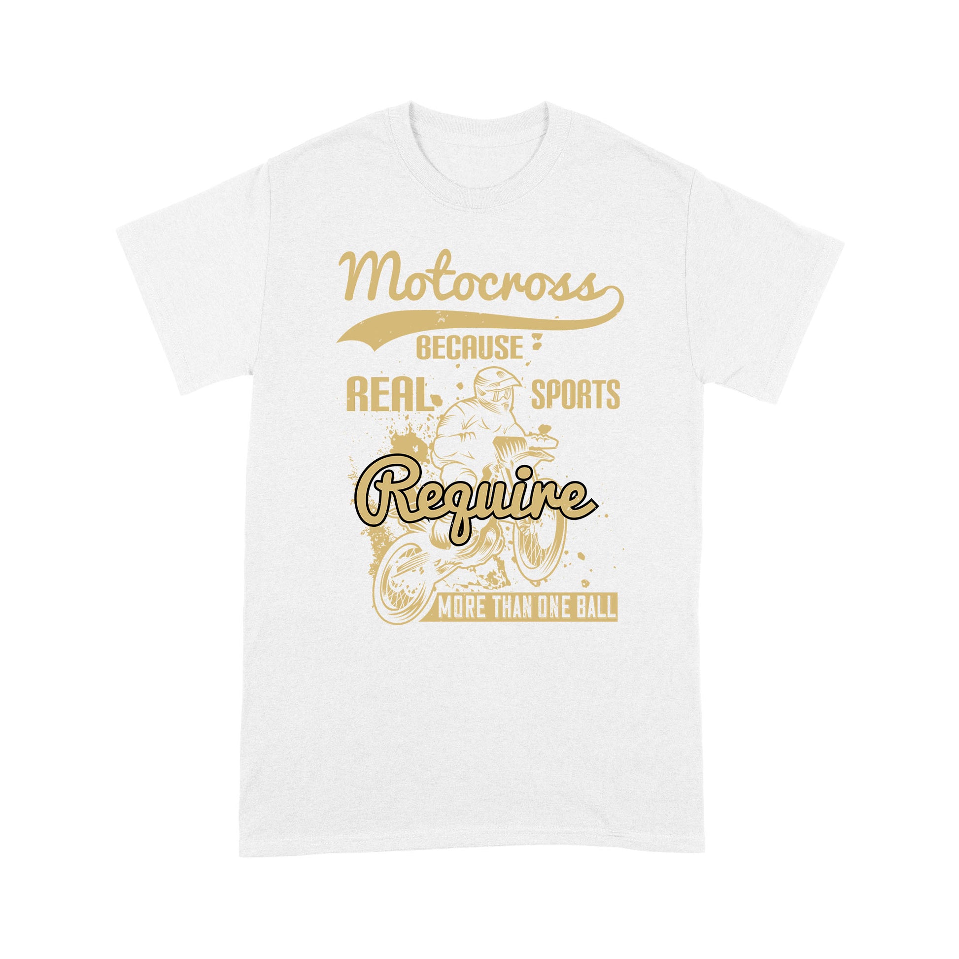 litzzy Motocross- Because real sports require more than one ball- Motorcycle T-Shirt | Made in US T-Shirt S White 
