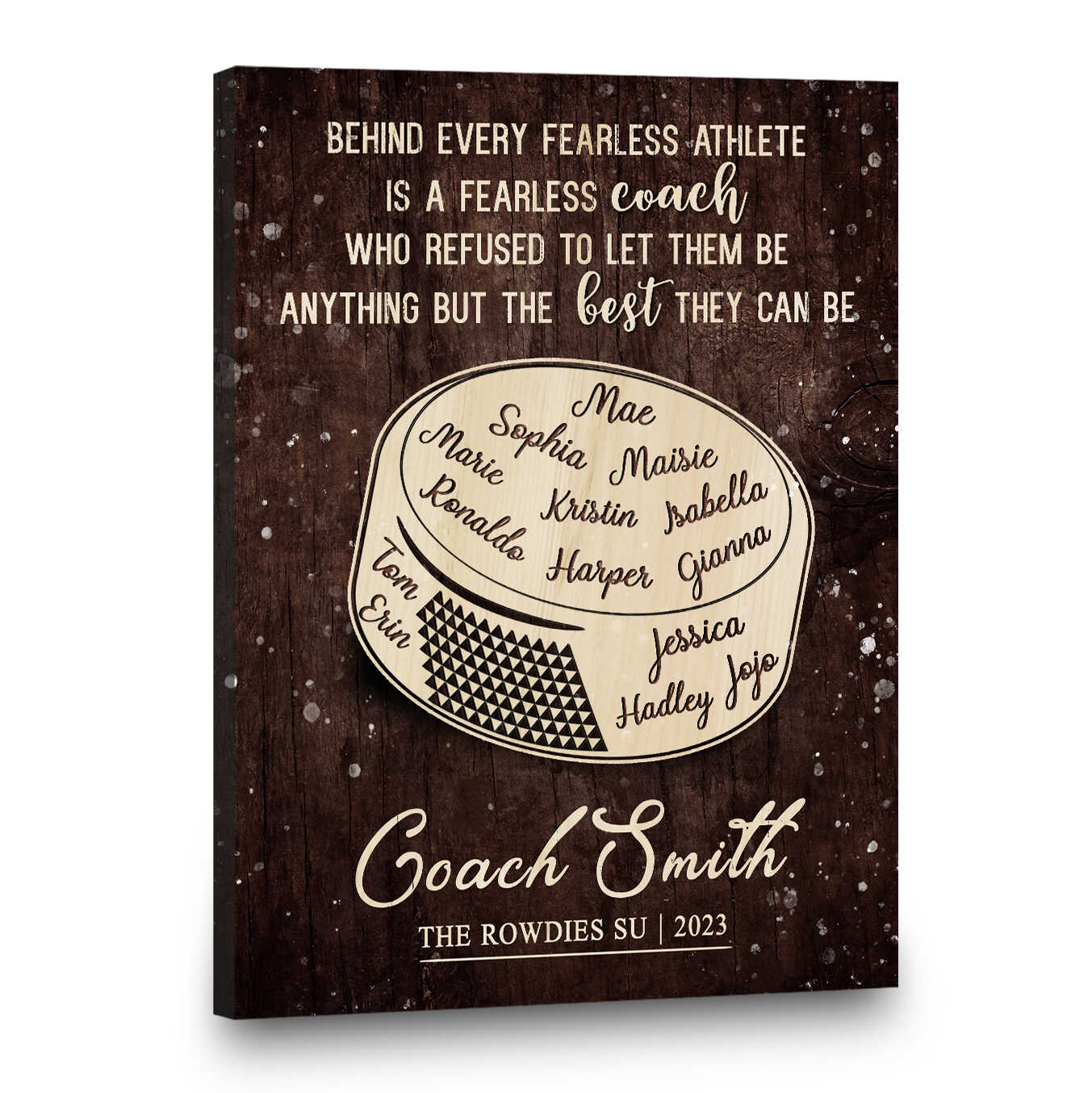litzzy Personalized Ice Hockey Coach Gift Canvas, End Of Season Coach Gift, Best Gift For Ice Hockey Coaches Canvas Wall Art   