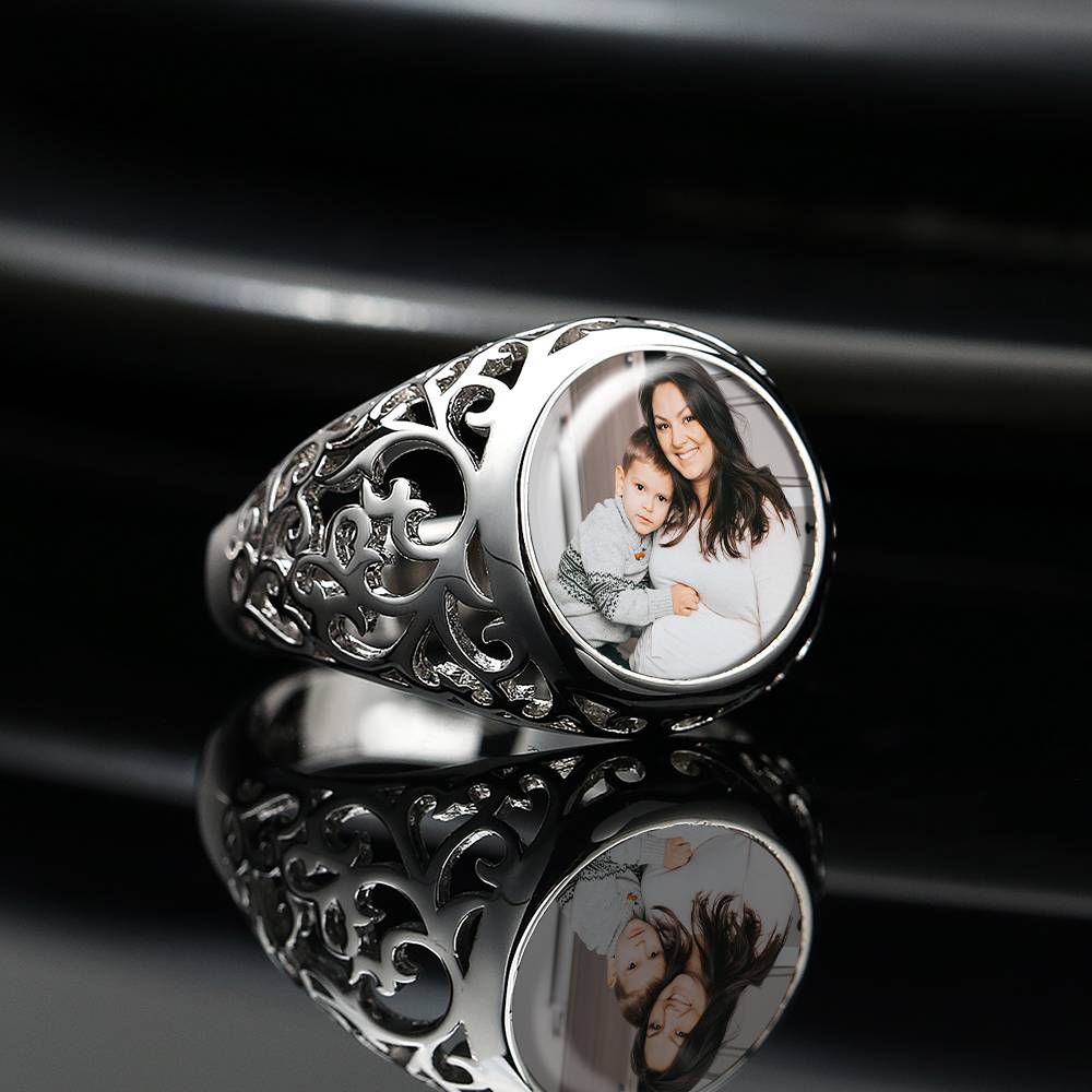 litzzy Round Women Rings Custom Photo Ring Mother's Day Gifts jewelry   