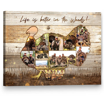 litzzy Turkey Photo Collage Canvas | Personalized Gift For Turkey Hunters Canvas Wall Art   