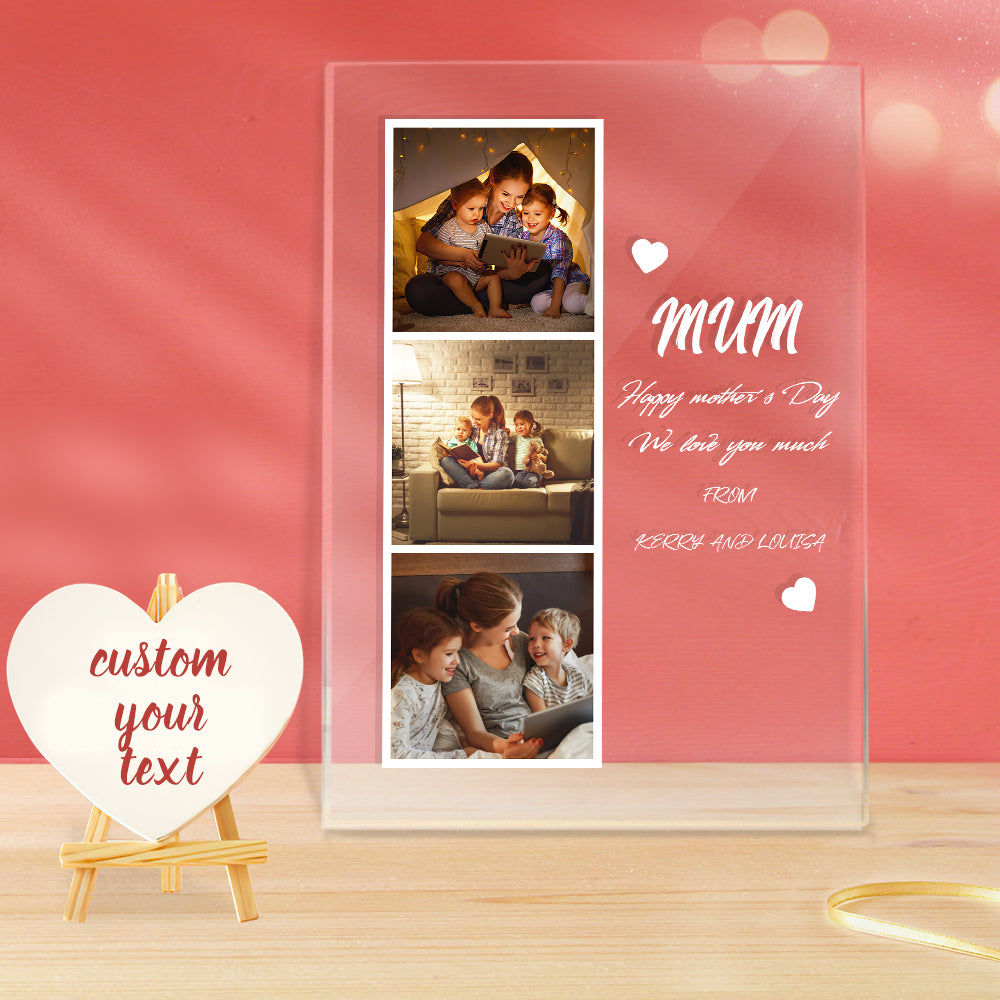 litzzy Personalized Photo and Name Acrylic Night Light Gift for Mum Acrylic Plaque Plaque  