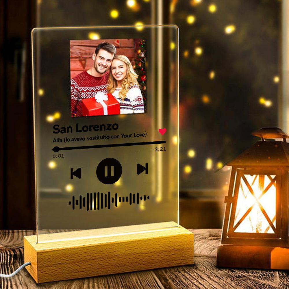 litzzy Custom Scannable Code Acrylic Spotify Music Song Plaque Night Light Night Light   