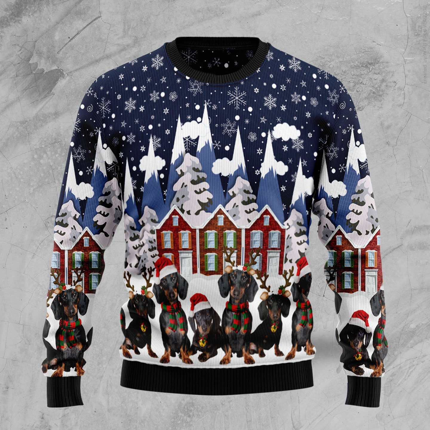 litzzy Dachshund Family TY0311 Ugly Christmas Sweater -  Best Gift For Christmas, Noel Malalan - Christmas Signature sweater   
