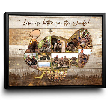 litzzy Turkey Photo Collage Canvas | Personalized Gift For Turkey Hunters Canvas Wall Art   
