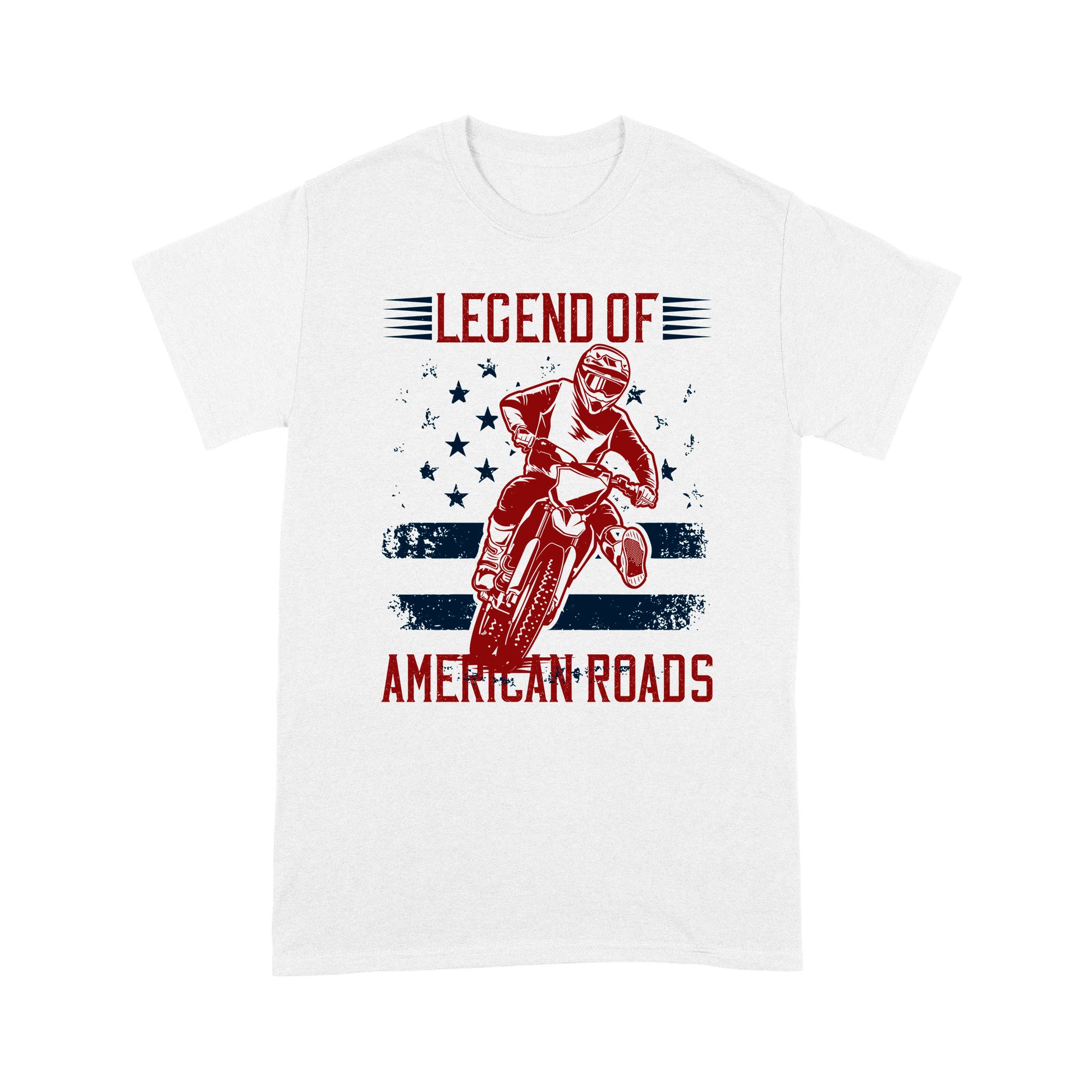 litzzy Legend of American roads - Motorcycle T-Shirt | Made in US T-Shirt S White 