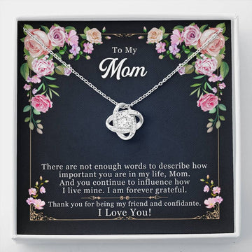 litzzy Litzzy Love Knot Necklace To My Mom, There are not enough words to describe how important you are in my life Mothers day Jewelry, Gifts set Jewelry Standard Box White Gold 