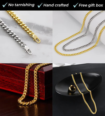 litzzy To My Man - Cuban Link Chain - Forever & Always - To My Boyfriend, Gift For Boyfriend Jewelry   