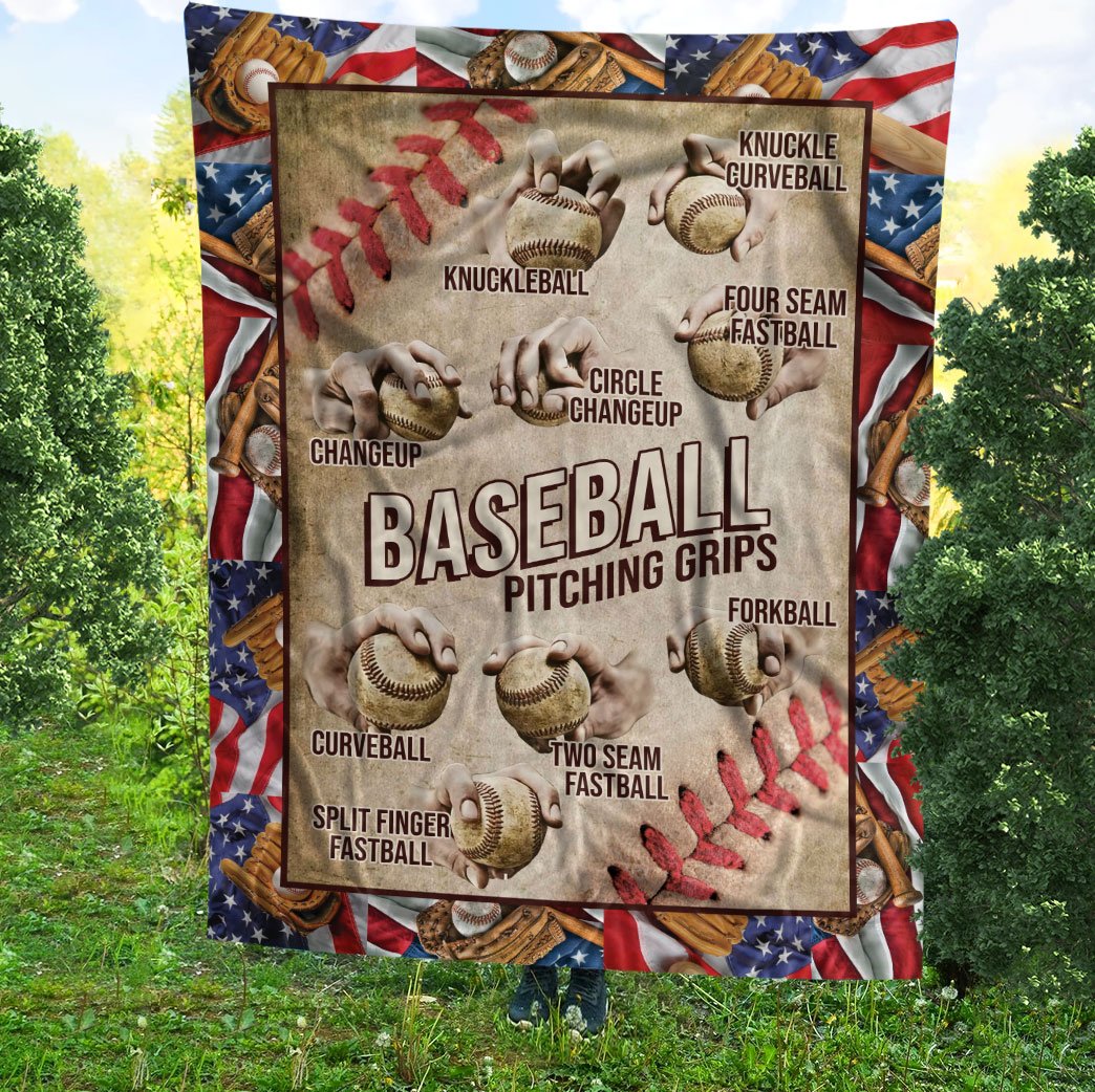 litzzy Baseball Pitching Fleece Blanket - Latg2711201 Quilt Blanket 50x60  
