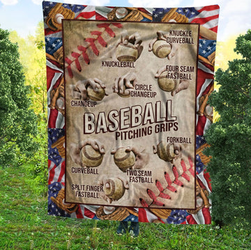 litzzy Baseball Pitching Fleece Blanket - Latg2711201 Quilt Blanket 50x60  