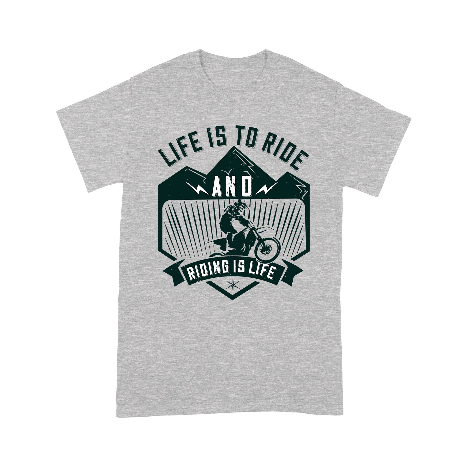 litzzy Life is to ride, and riding is life - Motorcycle T-Shirt | Made in US T-Shirt S Heather Grey 