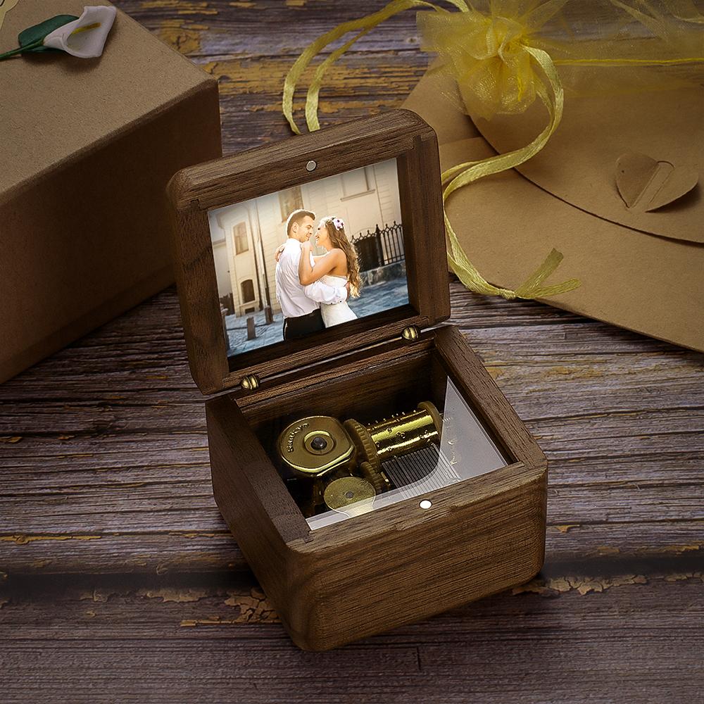 litzzy Personalized Wooden Vintage Photo Music Box Music Box   
