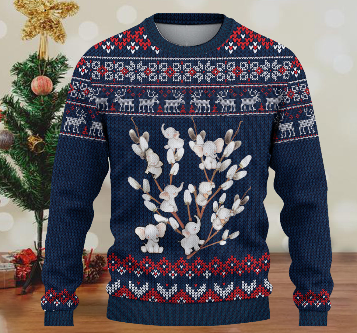 litzzy Elephant Knitted Sweater, Gift for Elephant Lovers - KN042PA06 -  Best Gift For Christmas, Noel Malalan - Christmas Signature Sweater   