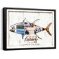 litzzy Fishing Photo Collage, Personalized Fishing Gift, Gift For Fish Lovers Canvas Wall Art   