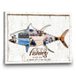litzzy Fishing Photo Collage, Personalized Fishing Gift, Gift For Fish Lovers Canvas Wall Art   