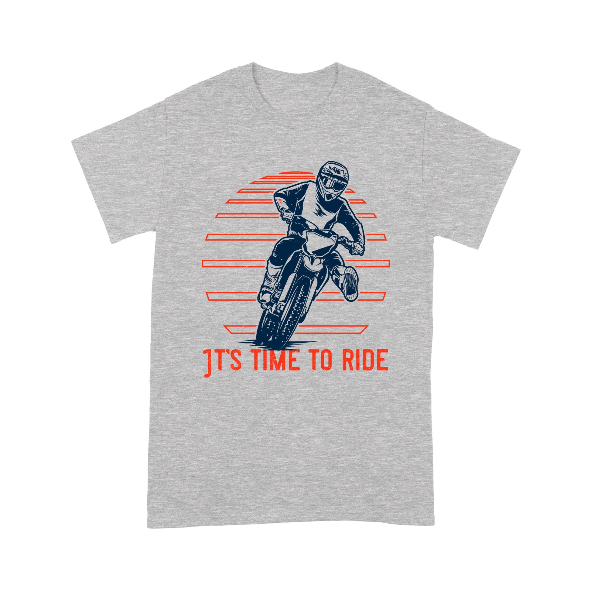 litzzy It's Time To Ride - Motorcycle T-Shirt | Made in US T-Shirt S Heather Grey 