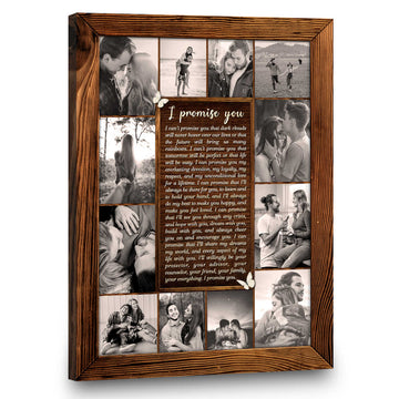 litzzy Girlfriend Boyfriend I Promise You Best Friend Photo Collage Canvas Husband Wife Anniversary Gift - Litzzy Wall Art Canvas Canvas Wall Art   