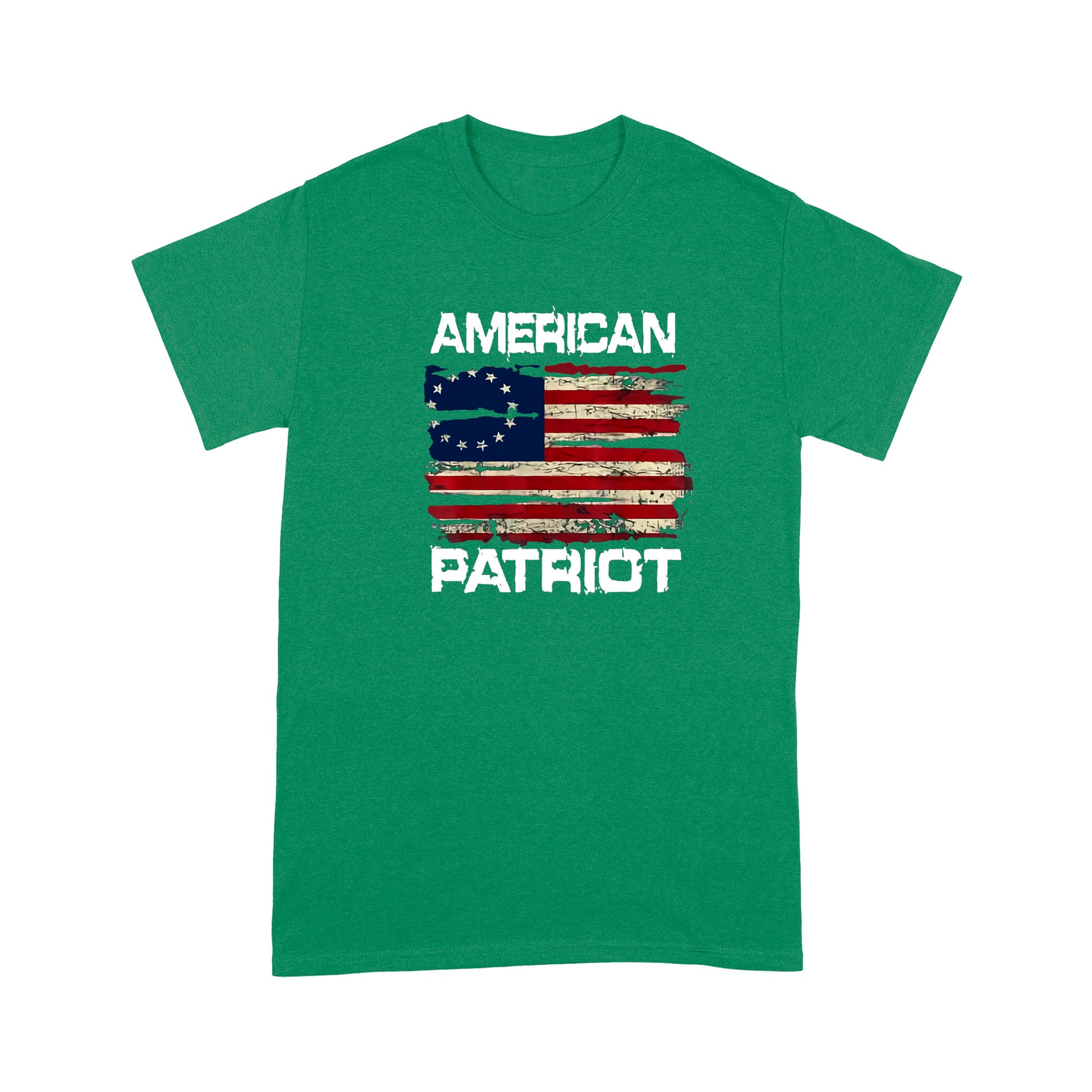 litzzy Patriort Day American Flag T-shirt | Made in US  S Kelly 