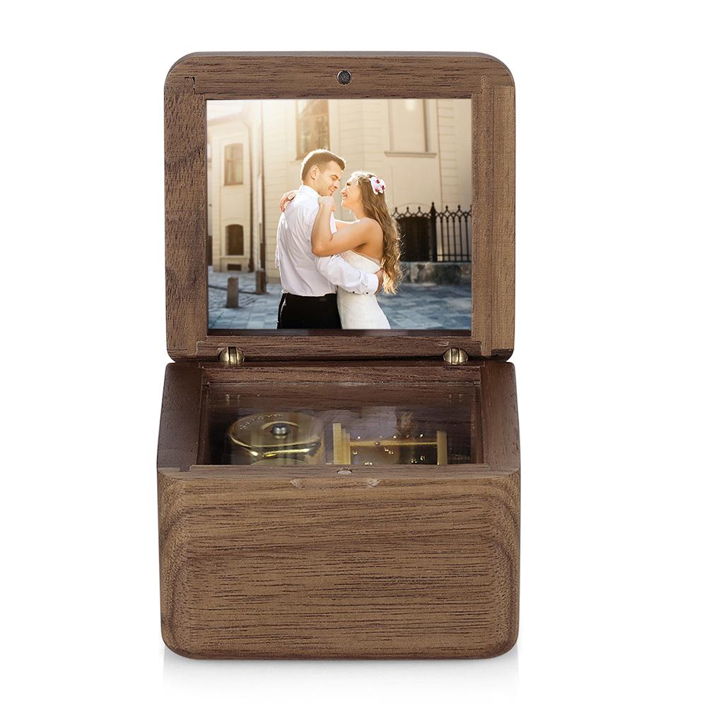 litzzy Personalized Wooden Vintage Photo Music Box Music Box   