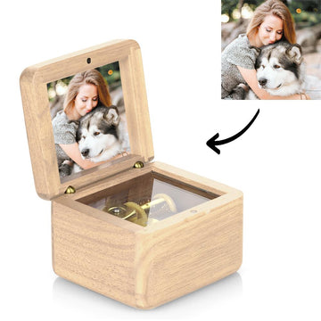 litzzy Personalized Wooden Vintage Photo Music Box Music Box Maple Canon 