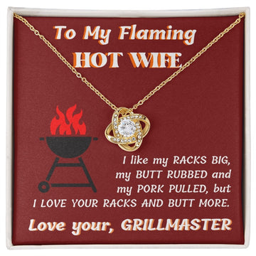 litzzy To My Wife - Flaming Hot Wife - Gift For Wife Jewelry 18K Yellow Gold Finish Standard Box 
