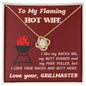 litzzy To My Wife - Flaming Hot Wife - Gift For Wife Jewelry 18K Yellow Gold Finish Standard Box 
