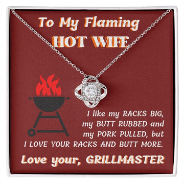 litzzy To My Wife - Flaming Hot Wife - Gift For Wife Jewelry 14K White Gold Finish Standard Box 