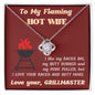 litzzy To My Wife - Flaming Hot Wife - Gift For Wife Jewelry 14K White Gold Finish Standard Box 