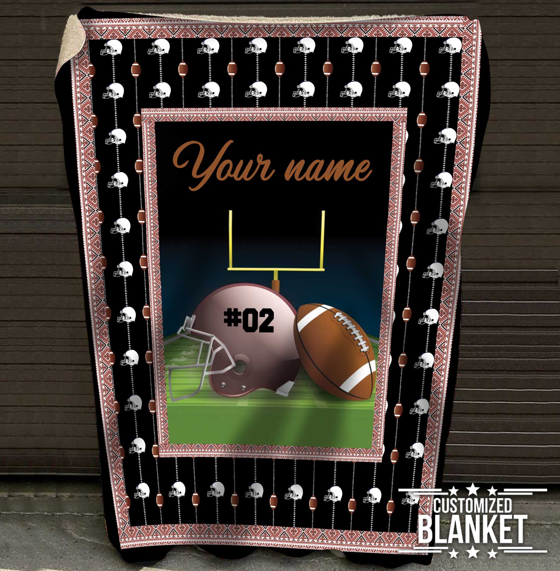 litzzy Personalized Sport Fleece Blanket - Lath0412201 Quilt Blanket FOOTBALL 50 X 60 