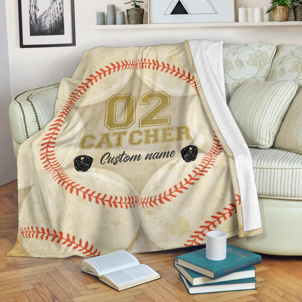 litzzy Personalized Position Baseball Fleece Blanket - Lath0712201 Quilt Blanket   