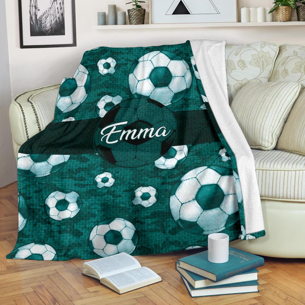 litzzy Personalized Soccer Pattern Texture Fleece Blanket - Nh1411202 Quilt Blanket   