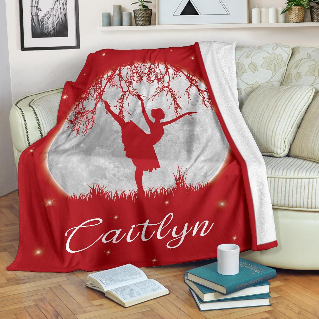 litzzy Personalized Dancing Moon Fleece Blanket - Laci2711203 Quilt Blanket   