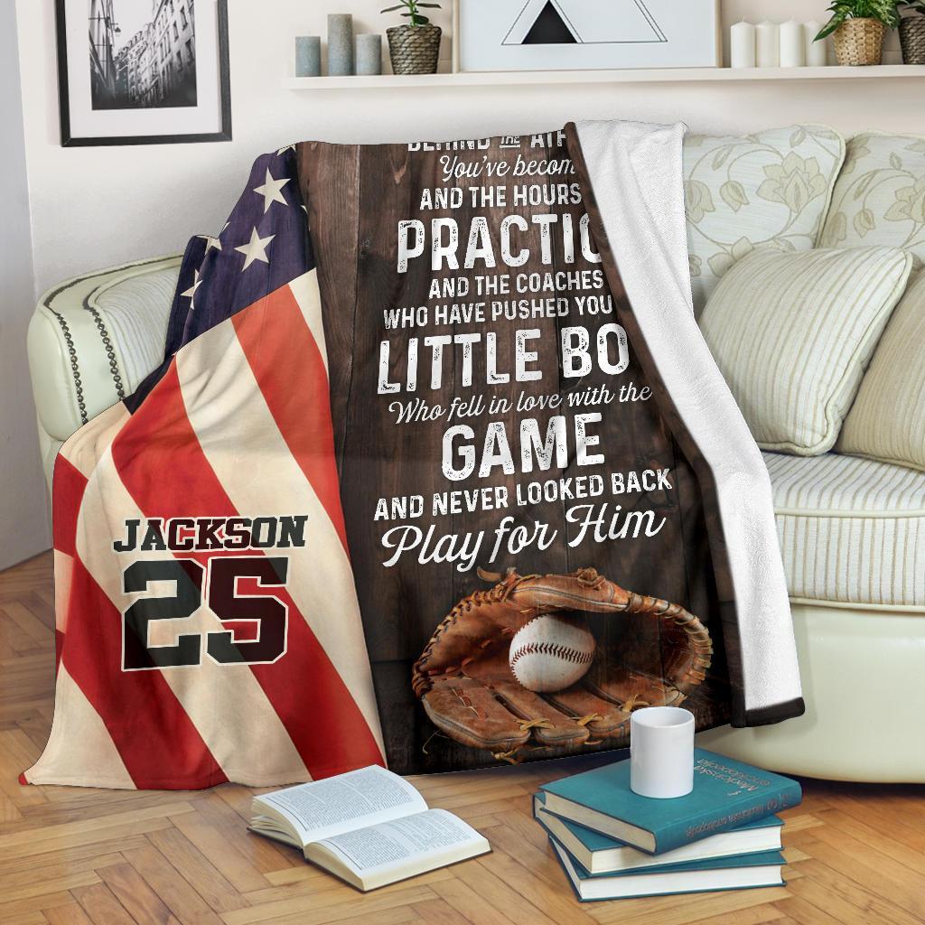 litzzy Personalized Baseball Play For Him Fleece Blanket - Tlno2511201 Quilt Blanket   