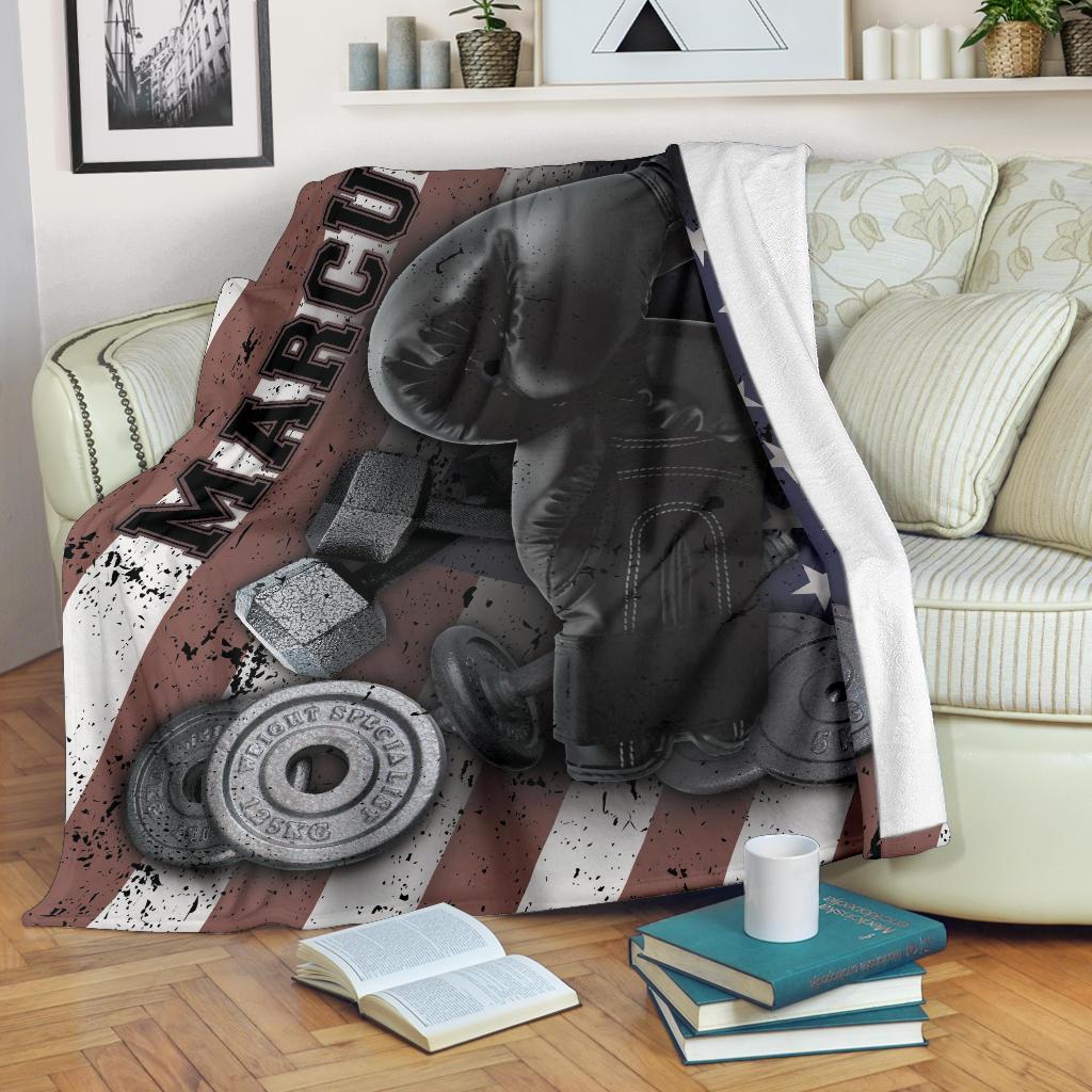 litzzy Personalized Boxing Fleece Blanket - Lath1711203 Quilt Blanket   