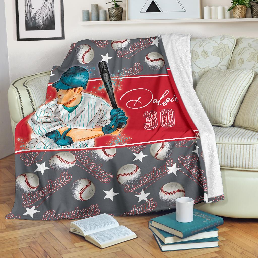litzzy Personalized Baseball Balls Fleece Blanket - Lath2611202 Quilt Blanket   