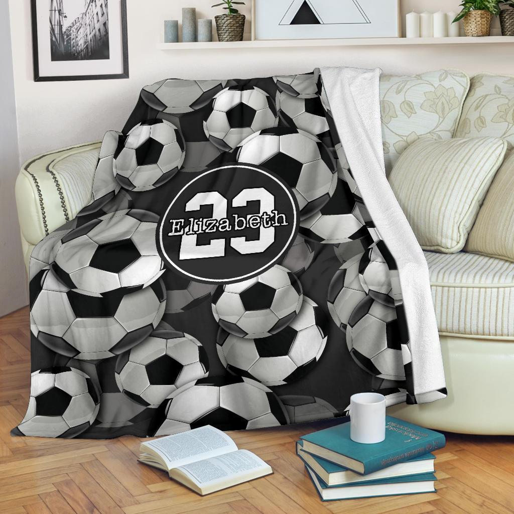 litzzy Personalized Soccer 3D Balls Fleece Blankets - Tlty1311201 Quilt Blanket   