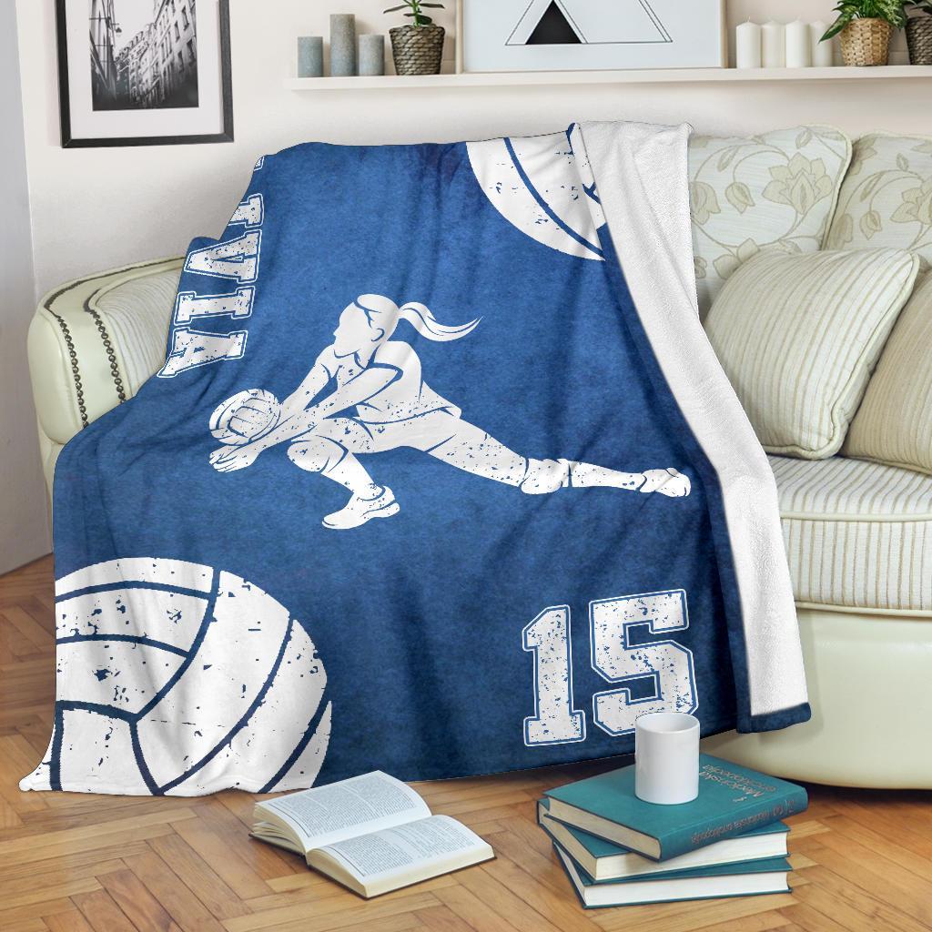litzzy Personalized Volleyball Player Collection Fleece Blanket - Tlnb0911204Ki Quilt Blanket LIBERO BLUE 60 X 80