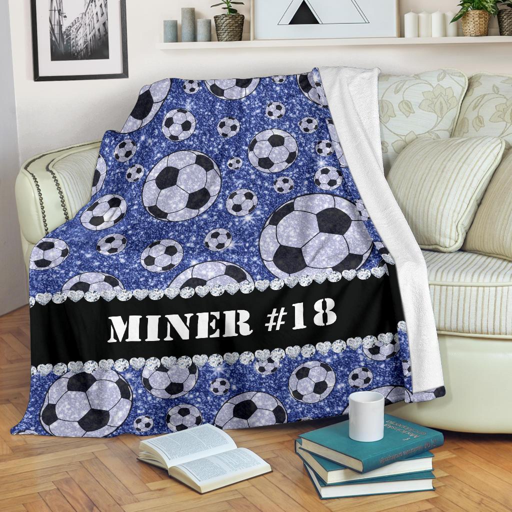 litzzy Personalized Soccer Glitter Fleece Blanket - Tlnh1311203 Quilt Blanket   