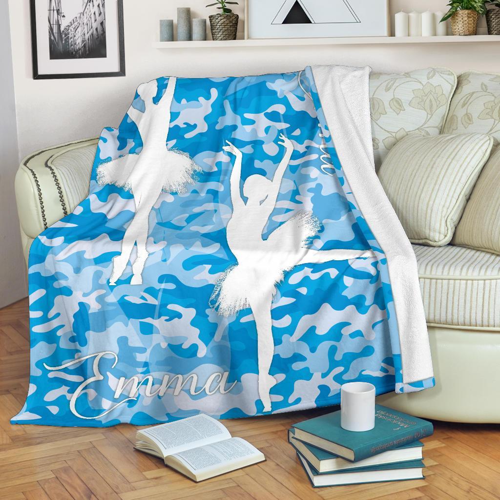 litzzy Personalized Ballet Fleece Blanket - Latg2311201 Quilt Blanket LIGHT BLUE 60 x 80 