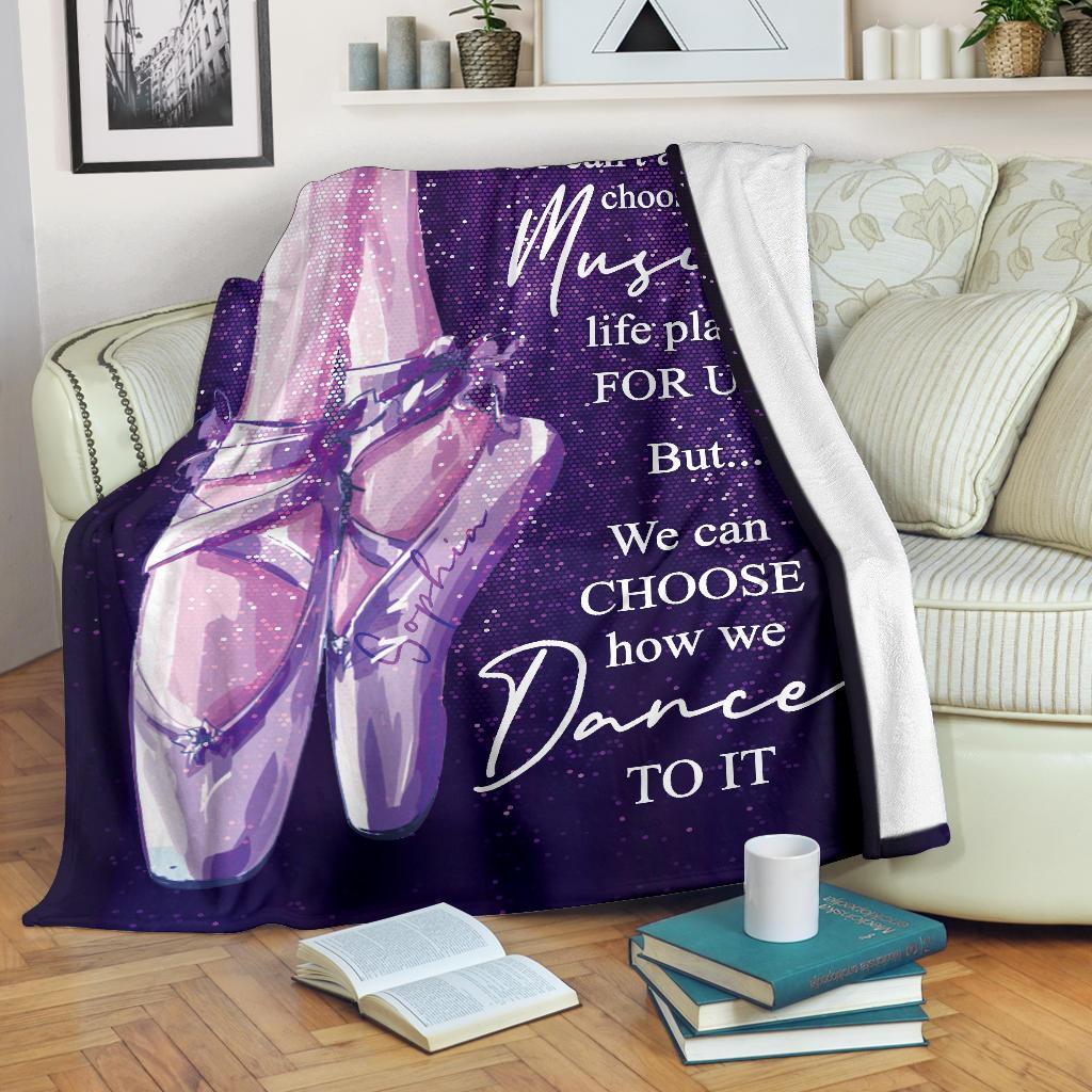 litzzy Personalized Ballet Shoes Fleece Blanket - Tlno1811201 Quilt Blanket   
