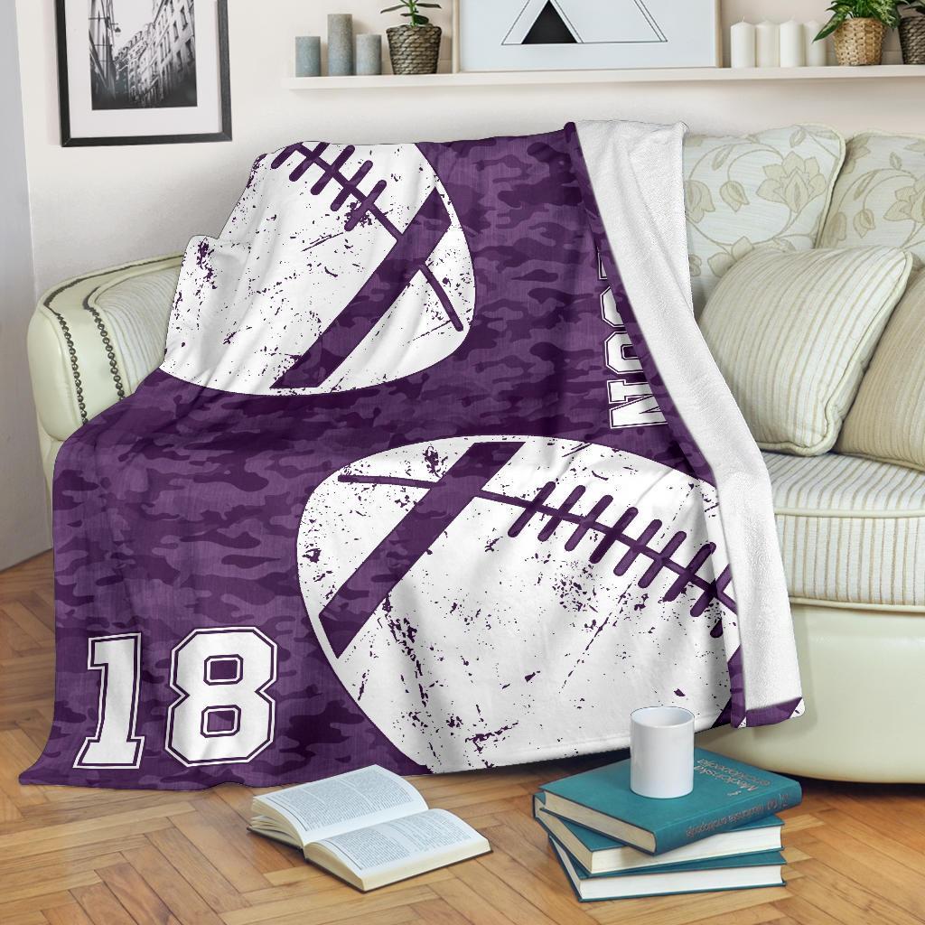litzzy Personalized Football 2 Balls Collection Fleece Blanket - Tlnh1011202 Quilt Blanket   