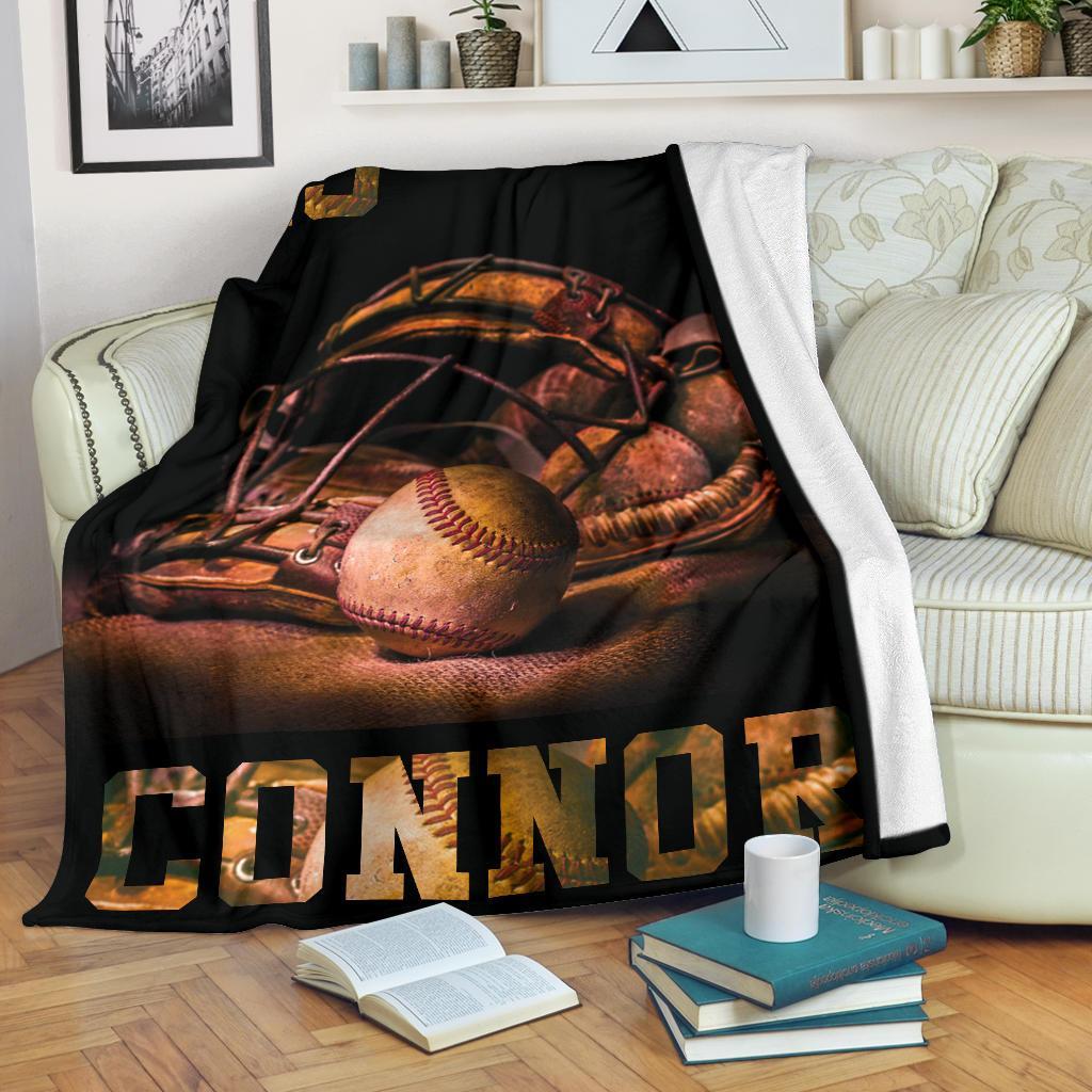 litzzy Personalized Baseball Darkness Fleece Blanket - Tlnb0911202Ki Quilt Blanket   