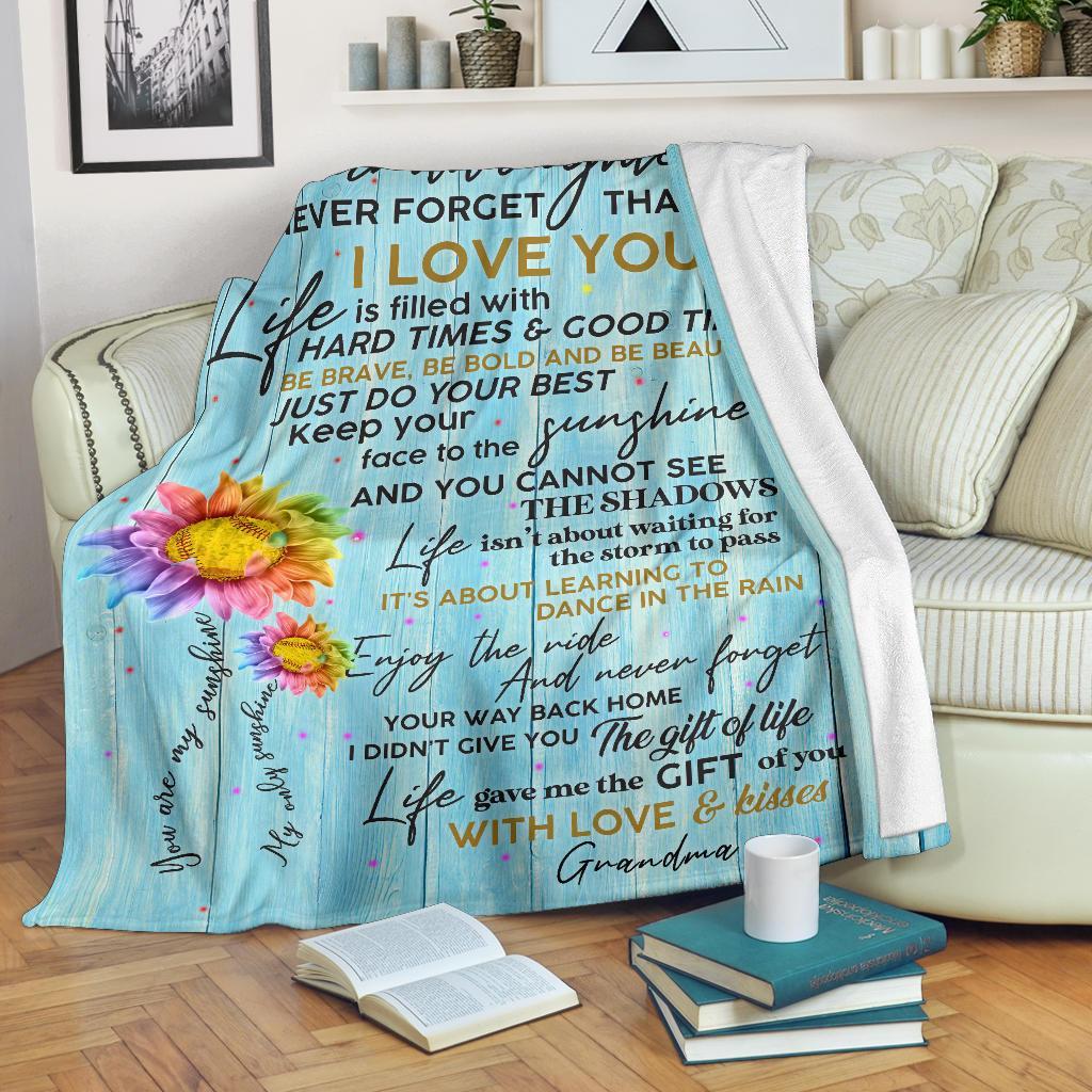 litzzy Softball - Granddaughter Never Forget That Ily Fleece Blanket - Nh070820Oh Quilt Blanket   