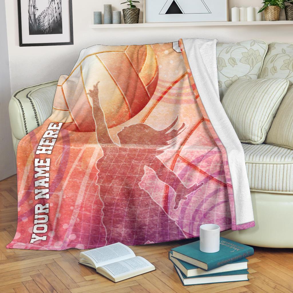 litzzy Personalized Collection Volleyball Girl Fleece Blanket - Tlty0212202 Quilt Blanket   