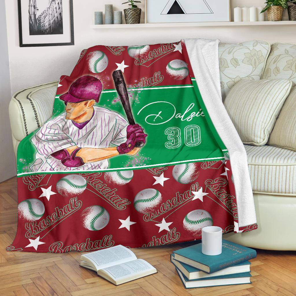 litzzy Personalized Baseball Balls Fleece Blanket - Lath2611202 Quilt Blanket   