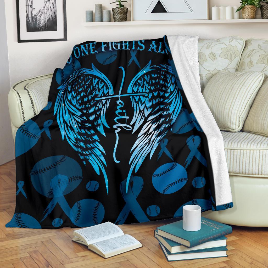 litzzy No One Fights Alone Ball Fleece Blanket - Lath3011203 Quilt Blanket DIABETES AWARENESS 60 X 80 