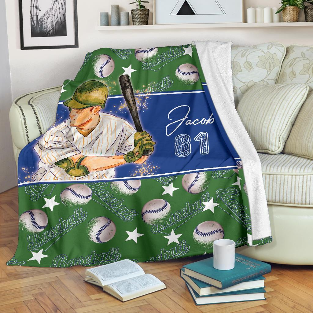 litzzy Personalized Baseball Balls Fleece Blanket - Lath2611202 Quilt Blanket   
