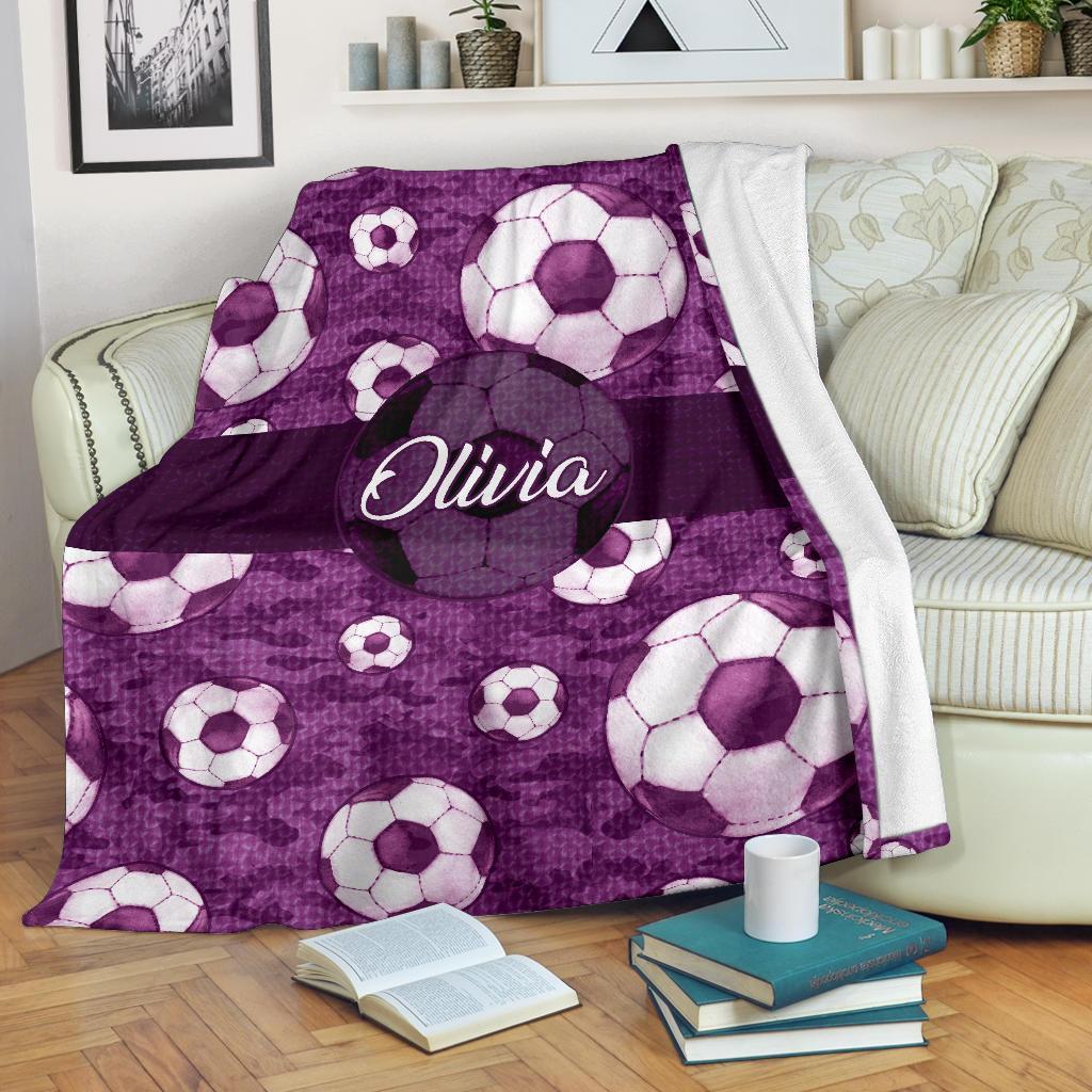 litzzy Personalized Soccer Pattern Texture Fleece Blanket - Nh1411202 Quilt Blanket   