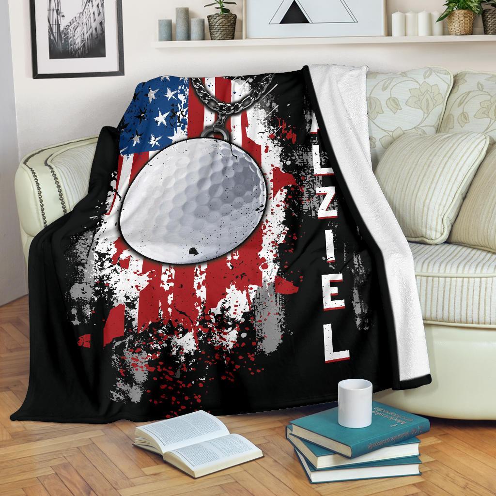 litzzy Personalized Sport Us Flag Fleece Blanket - Lath1011201 Quilt Blanket   