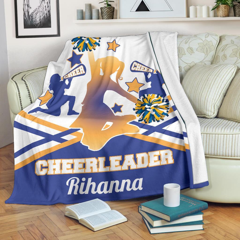 litzzy Personalized Cheerleader Colorful Fleece Blanket - Latg2011201 Quilt Blanket   